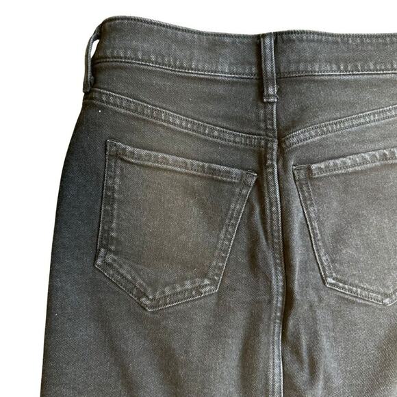 Old Navy High-Waisted OG Straight Button-Fly Black Mini Jean Skirt Black 0 - Picture 6 of 6